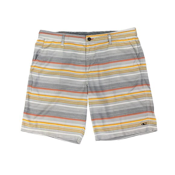 O Neill Shorts Mens 40 Hybrid Striped Drawstring Summer Beach Dockside Pockets - Picture 1 of 15
